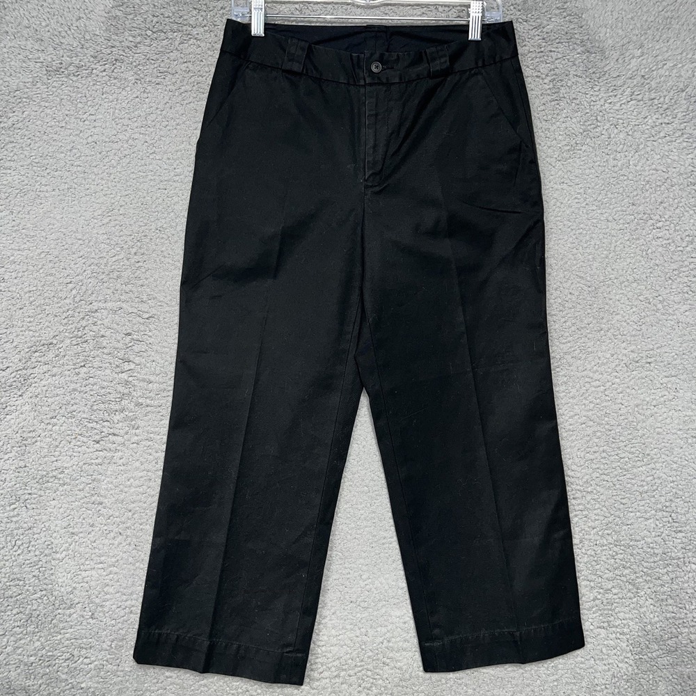 VTG Gap Dress‎ Pants Women Sz 6 30x24 Black Straight Flat Mid Rise Trouser Y2K